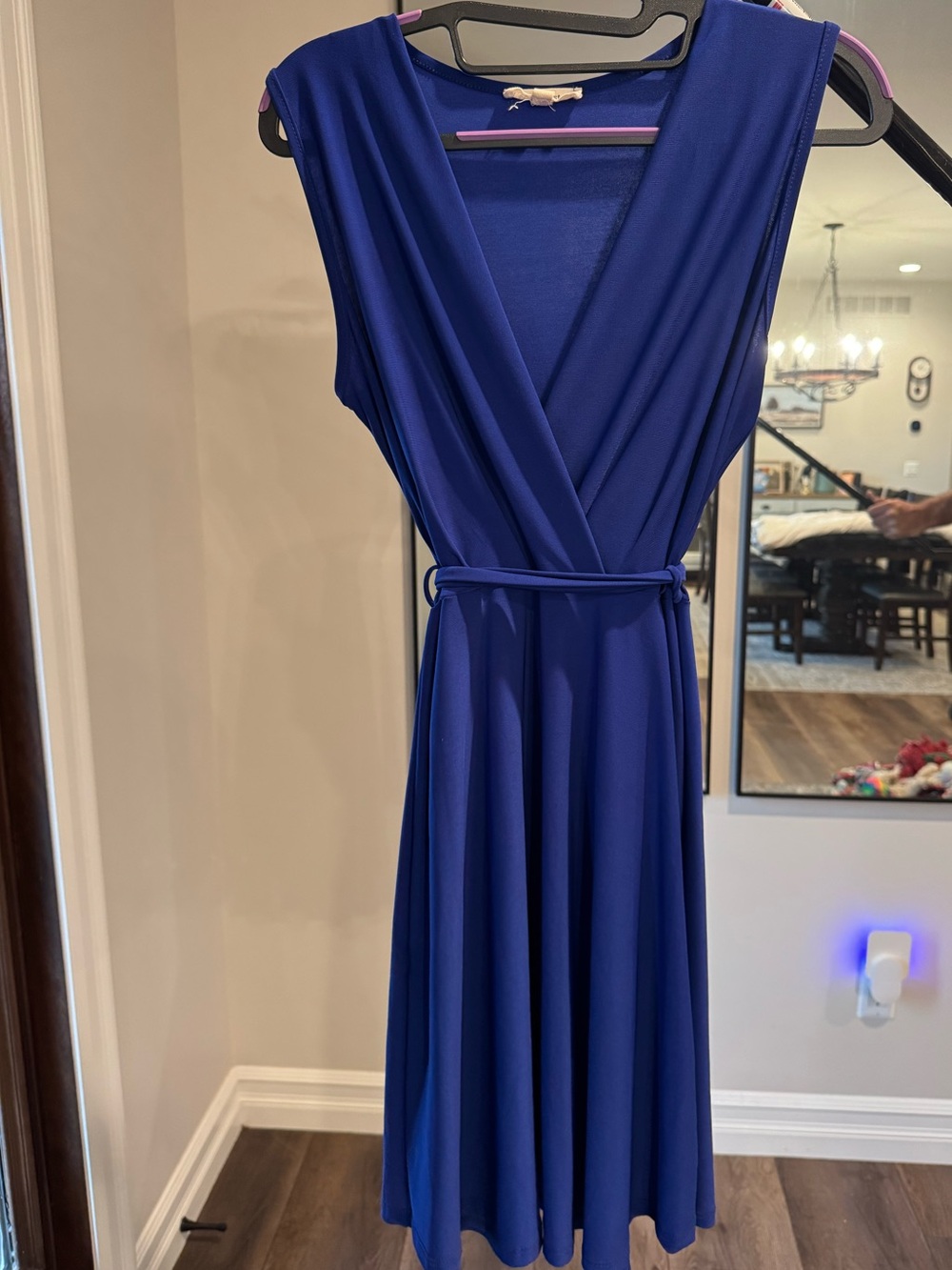 Rolla Coster Royal Blue Sleeveless Wrap Dress with Waist Tie